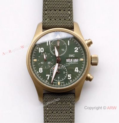 ZF Factory IWC Pilot's 7750 Chronograph Spitfire Bronze & Military Green Watch